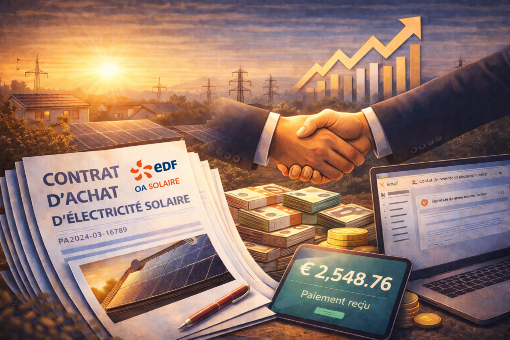 Revente de l’électricité photovoltaïque avec EDF-OA
